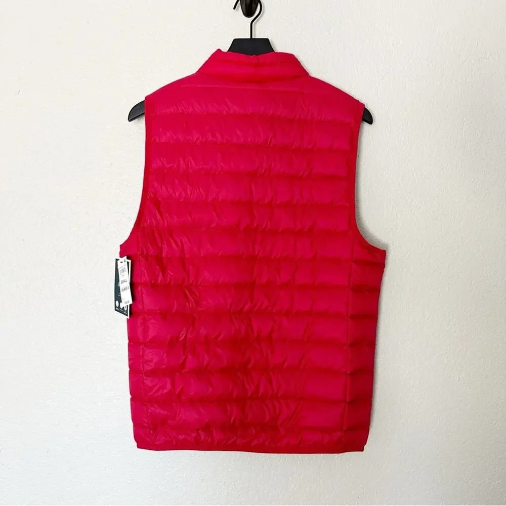 Club Room Performance Men's Quilted Packable Puffer Vest Down Red Size Small NEW